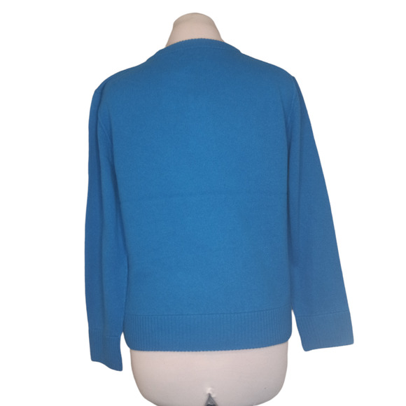 NWT 525 America Electric Teal Blue Cashmere Sweater - Picture 3 of 5